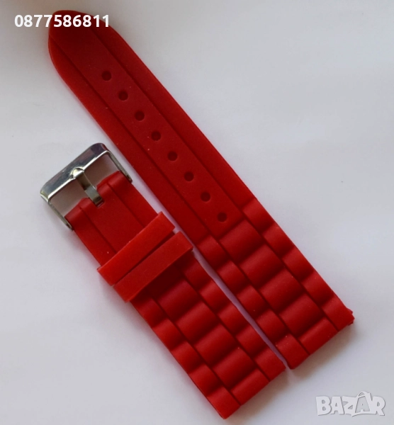 НОВА ЧЕРВЕНА СИЛИКОНОВА ГУМЕНА КАИШКА ЗА ЧАСОВНИК.ЧЕРВЕНИ СИЛИКОНОВИ ГУМЕНИ КАИШКИ ЗА ЧАСОВНИЦИ, снимка 1