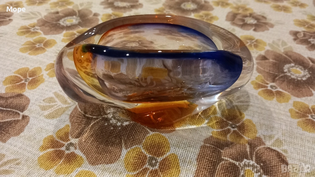 Пепелник чешко стъкло , снимка 1