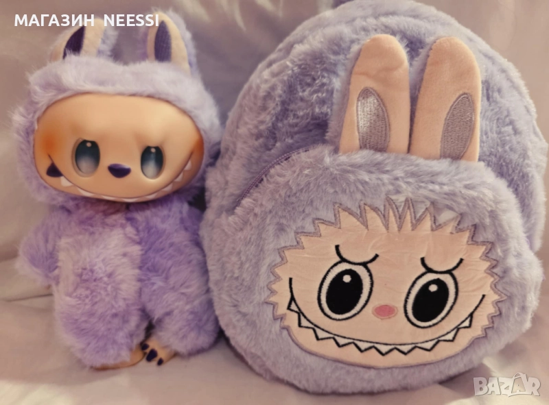 Мини раница лабубу + лабубу 25 см , снимка 1