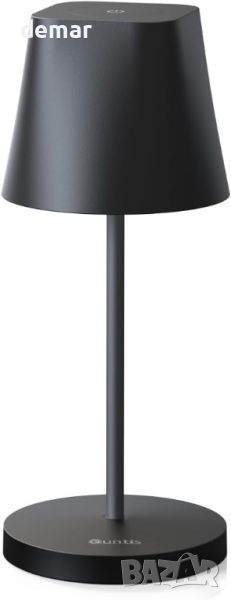 Quntis Акумулаторна безжична настолна LED лампа с възможност за димиране с докосване, черна, снимка 1