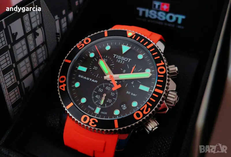 TISSOT SEASTAR 1000 CHRONOGRAPH мъжки часовник хронограф T120.417.17.051.01 КАТО НОВ кутия комплект, снимка 1