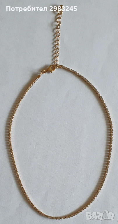 Златисто колие с камъчета , снимка 1