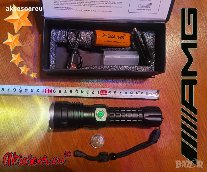 Регулируем Високопроизводителен Нов P90 Super Light акумулаторен фенер прожектор осветление риболов, снимка 1