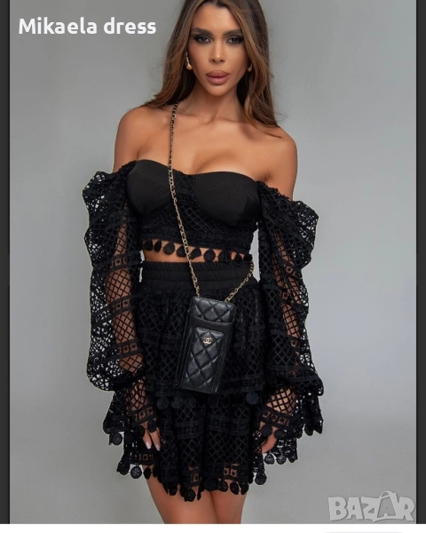 Разкошен и перфектен сет от Nikole Collection в черен цвят. Изключително стилен и впечатляващ компле, снимка 1