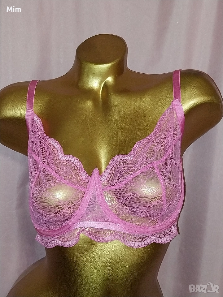 Hunkemoller 80 G Дантелен сутиен в розово , снимка 1