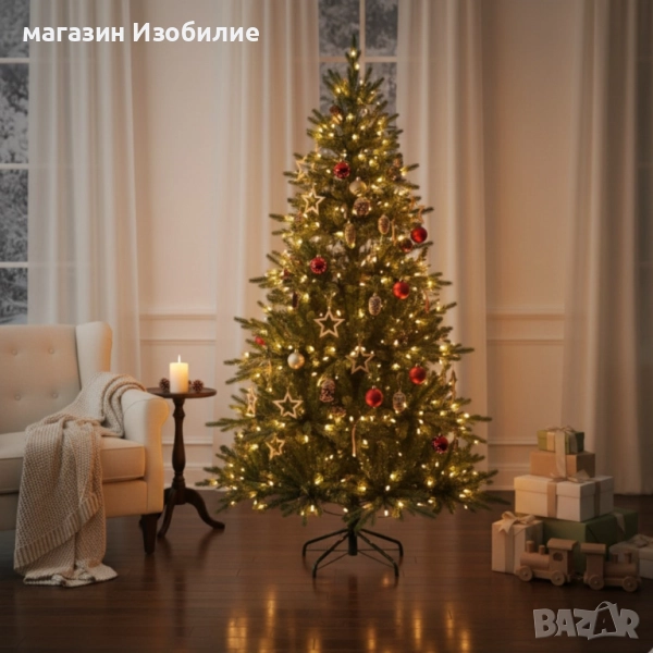 Красива коледна елха с естествено излъчване – празниците започват тук!, снимка 1