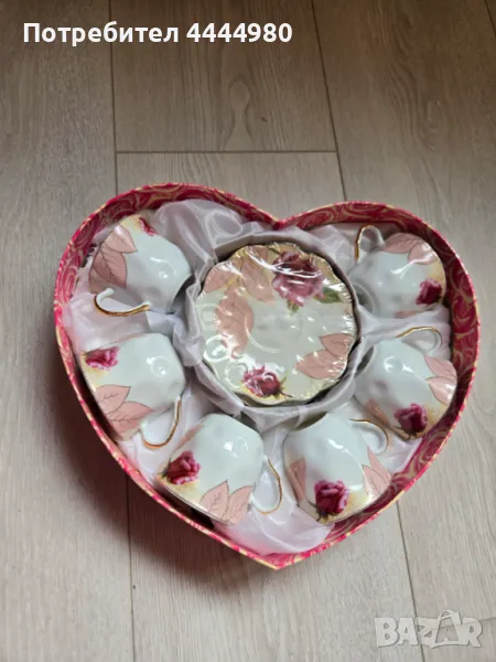 Сервиз/комплект от 6 чаши с чинийки за кафе, снимка 1