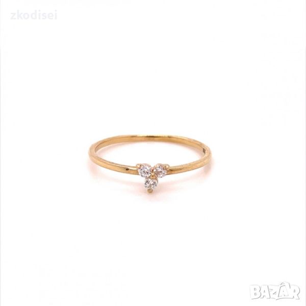 Златен дамски пръстен 1,02гр. размер:56 14кр. проба:585 модел:20061-1, снимка 1