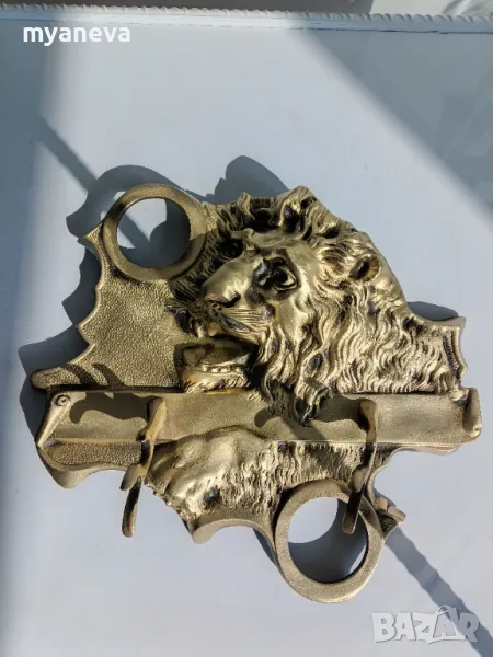 Бронзова , стара мастилница , Царство България , масивна, детайлна изработка., снимка 1