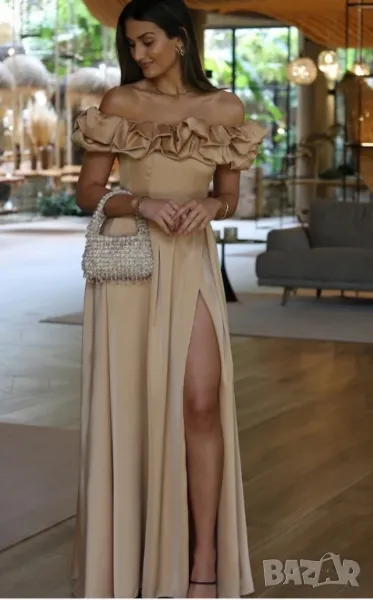 сатенена дамска рокля , снимка 1