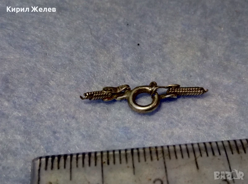СТАРА СРЕБЪРНА КАРАБИНКА ЗАКОПЧАЛКА За КОЛИЕ ЛАНЕЦ ВЕРИЖКА ГРИВНА СРЕБРО 925 ITALY 31634, снимка 1