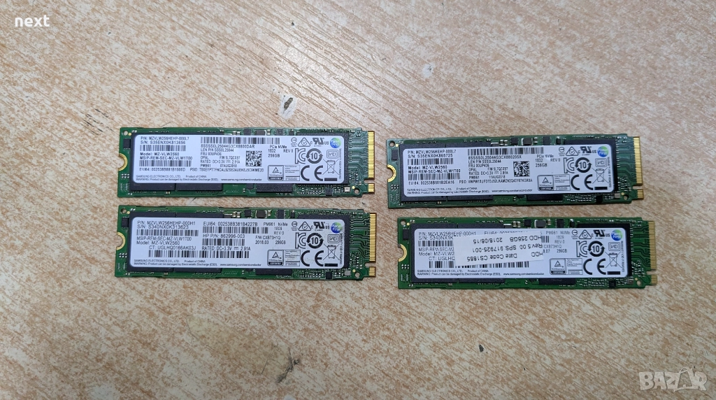 SSD 256GB M.2 2280 Samsung PM961 NVMe + Гаранция, снимка 1