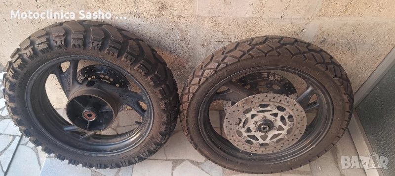 2 бр мото гуми Ендуро 150-70-17 и 110/80-18 може с джанти TDM 850, снимка 1