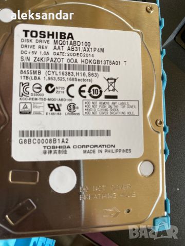 Твърд  диск Toshiba 2.5 1TB на 100проц. 
