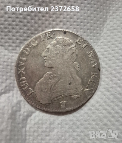 Франция 1 екю 1787 Луи XVI, снимка 2 - Нумизматика и бонистика - 53256848