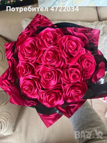 Букет от сатенени рози