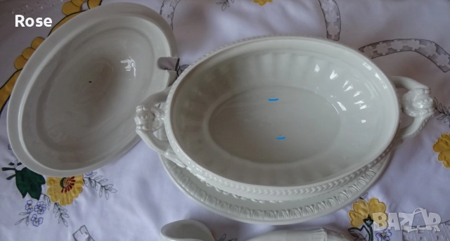 Супник бяла глазирана керамика, ръчно изработен , внос от  Италия.  , снимка 9 - Аксесоари за кухня - 52693813