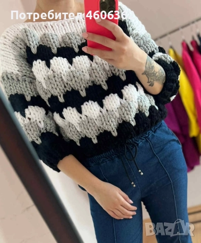 ръчно изплетен пуловер , снимка 2 - Жилетки - 51863933