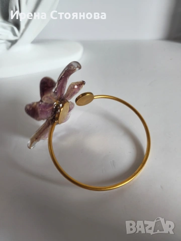 Гривна с естествен цвят на орхидея Miltonia. , снимка 13 - Гривни - 53737993