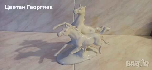 порцеланова фигурка бягащи коне, снимка 6 - Антикварни и старинни предмети - 46644277