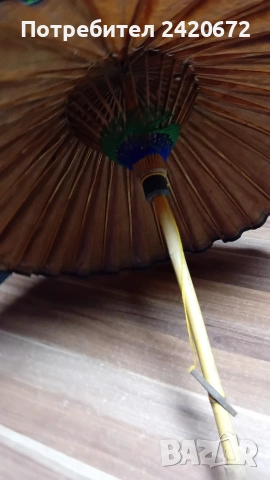 винтидж  японски  чадър за  гейши, снимка 4 - Антикварни и старинни предмети - 52083011