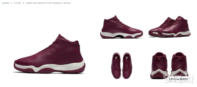 Кожени маратонки / кецове Nike  Jordan Future, бордо/вино Phantom  номер 42 ,5, снимка 2 - Маратонки - 52723311