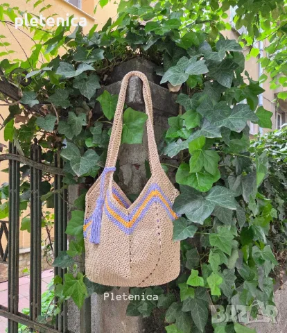 Модерна ръчно плетена чанта , снимка 1