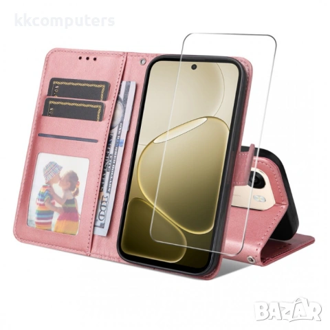 ENKAY HAT PRINCE Кожен Калъф за Oppo A6 Pro 4G / 5G / A6 5G - Портфейл, Стойка, 9H стъкло, 5 цвята