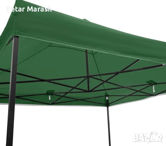 Зелена Сгъваема Градинска Шатра 3×3м тип Хармоника – стабилна, водоустойчива и лесна за разпъване, снимка 5 - Други - 50365686