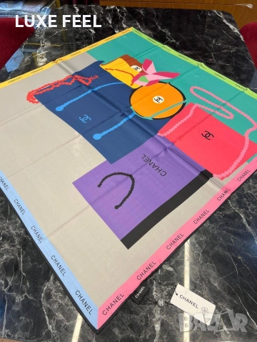 Дамски Шалове - Коприна ⚜️ Chanel , снимка 4 - Шалове - 53021415