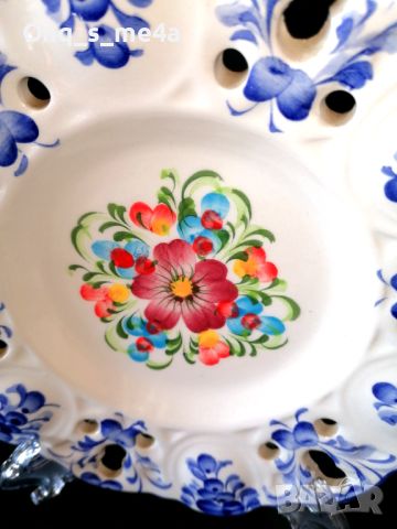 Синя чиния с цветя (Vestal?), снимка 2 - Декорация за дома - 45147857