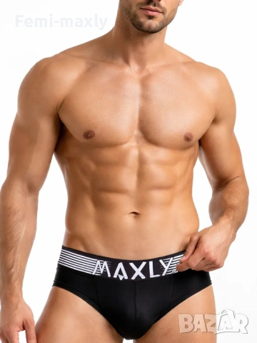 Класически Черен Мъжки памучен слип с външен ластик 5663