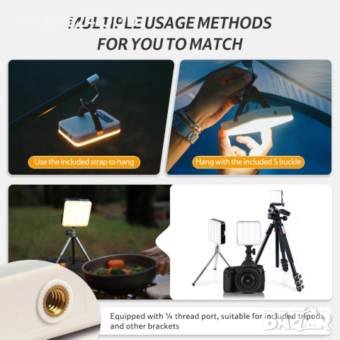 Акумулаторна къмпинг LED лампа 1100LM мощна къмпинг светлина 11000mAh, снимка 5 - Лед осветление - 53477384