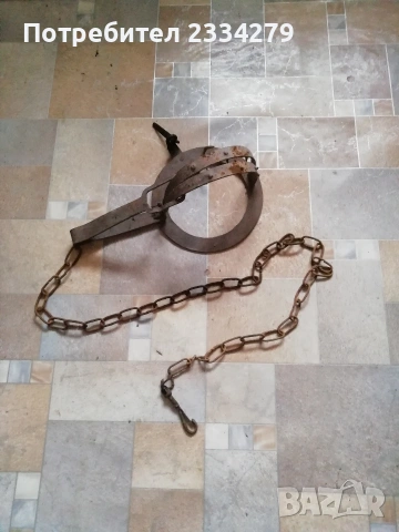 Стар автентичен вълчи капан, ръчно изкован. , снимка 5 - Антикварни и старинни предмети - 53526422