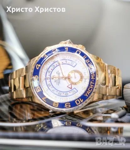 Мъжки луксозен часовник Rolex Yacht-Master II 18ct Yellow Gold  Mercedes 44 Regatta, снимка 3 - Мъжки - 47227675