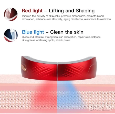 EMS лицев масажор, V-образен лифтинг колан за двойна брадичка и шия, снимка 6 - Масажори - 52084603