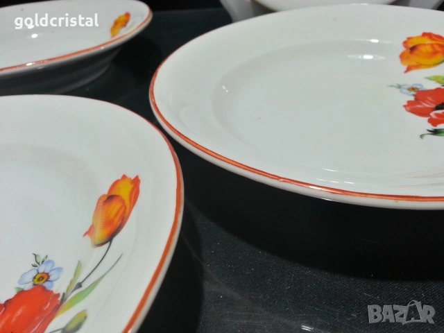 Стар български порцелан чинии дълбоки , снимка 8 - Антикварни и старинни предмети - 53068170