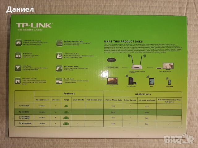 Рутер TP-Link TL-WR841, снимка 2 - Рутери - 51669938