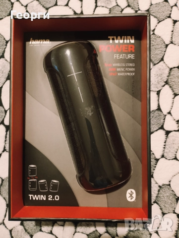 Bluetooth мобилна колонка от 2 части HAMA Twin 2.0, 2 x 10 W, Черен