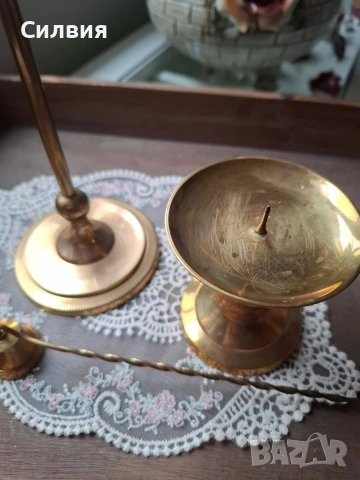 Лот свещници от месинг , снимка 7 - Антикварни и старинни предмети - 53754800