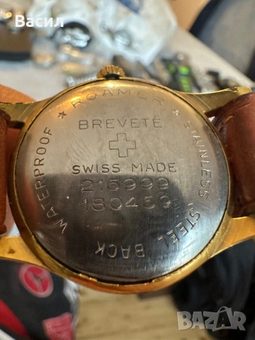 Roamer Винтидж позлатен часовник, снимка 4 - Мъжки - 54292076