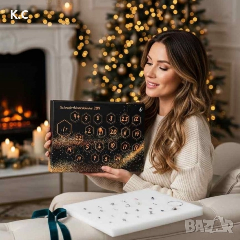 Луксозен бижутерен адвент календар, снимка 8 - Бижутерийни комплекти - 52157370