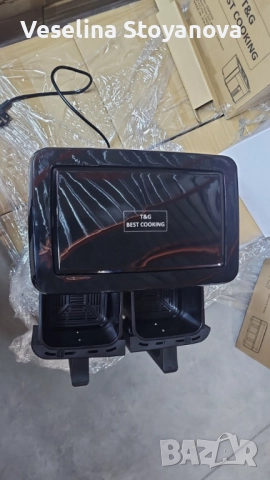 Двоен Air fryer T&G BEST COOKING 32847A0 - отделни LED дисплеи за всяка зона, снимка 3 - Фритюрници - 52692297
