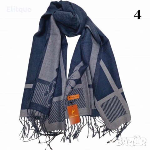 Луксозен дамски шал с нежни мотиви и топла елегантност, снимка 3 - Шалове - 52832159