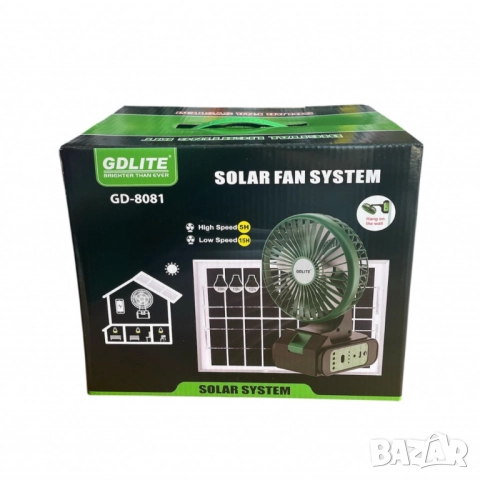 Соларна вентилаторна система GDLITE GD-8081 с вентилатор и 3 крушки, снимка 5 - Други стоки за дома - 52062530