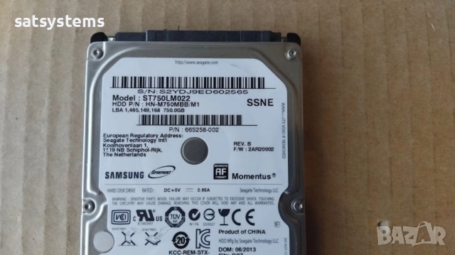 Хард диск Laptop Seagate Samsung ST750LM022 HN 750GB SATA 3.0Gb/s, снимка 3 - Твърди дискове - 51743756