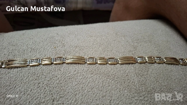 Мъжка златна гривна 15.06гр.дължина 22 см., снимка 4 - Гривни - 50083725