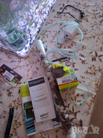 Филтър Aquel,  до 70 л. плюс нова гъба за него плюс машинка за въздух, снимка 2 - Оборудване за аквариуми - 54121353