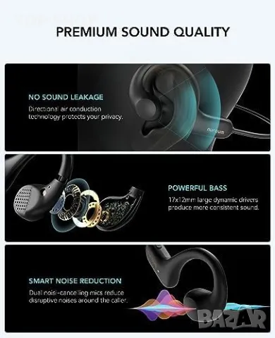 Нови Водоустойчиви Bluetooth 5.3 Безжични слушалки Спортни костна проводимост, снимка 6 - Слушалки, hands-free - 49307284