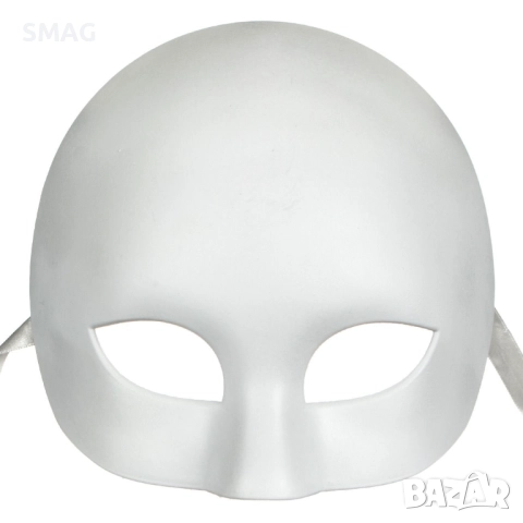 Хелоуин / Halloween дамска маска половин глава бяла_1113865